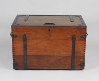 Lot 269 - A 20th century teak locking trunk, steel bound...