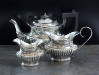 Lot 39 - A three piece silver tea service, Joseph...