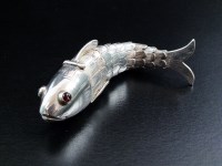 Lot 55 - A continental silver reticulated fish...