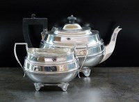Lot 63 - A silver teapot and sugar bowl, Sibray, Hall &...