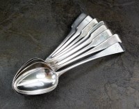 Lot 64 - A pair of Victorian silver fiddle pattern...