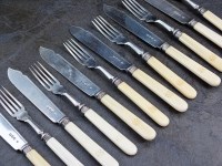 Lot 65 - A set of twelve Victorian silver fish knives...