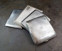 Lot 69 - An Art Deco silver cigarette case, John Henry...