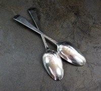 Lot 86 - A pair of George III Hanoverian pattern silver...