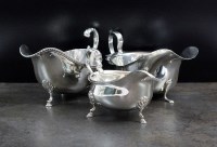Lot 93 - A silver sauce boat, Barker Brothers Silver...
