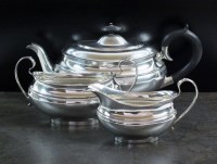 Lot 95 - A three piece silver tea service, Emile Viner,...