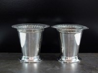 Lot 97 - A pair of tapered silver vases, William Hutton...
