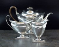 Lot 111 - A three piece silver tea service, Fenton...