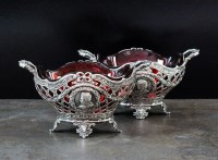 Lot 114 - A pair of continental silver bon bon dishes,...