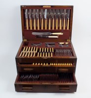 Lot 121 - A canteen of Elkington & Co silver plated...