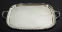 Lot 127 - A large two handled silver tray, Harrison...