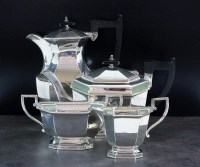 Lot 132 - An Art Deco four piece silver tea service,...