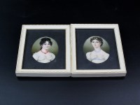 Lot 141 - A pair of early 19th century oval portrait...