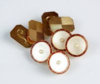 Lot 150 - A pair of 9ct gold cufflinks, together with a...