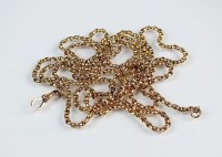 Lot 201 - A yellow metal belcher link guard chain, with...
