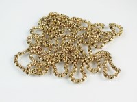 Lot 202 - A yellow metal belcher link guard chain,...