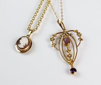 Lot 205 - An early 20th century amethyst and seed pearl...