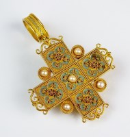 Lot 248 - A late 19th century Etruscan revival enamel...