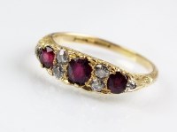 Lot 277 - An early 20th century ruby and diamond cluster...