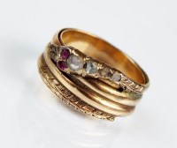 Lot 287 - A mid 19th century diamond and ruby stylised...