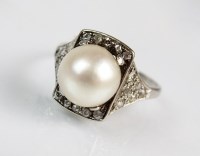 Lot 299 - An Art Deco cultured pearl and diamond dress...