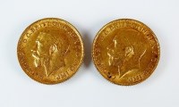 Lot 349 - Two George V sovereigns, dated 1911 and 1913 (2)