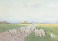 Lot 378 - William Sidney Cooper (1854-1927) Sheep on a...