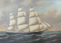 Lot 389 - British school, late 19th century Three masted...