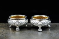 Lot 11 - A pair of George III silver salts, IB, London...