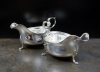 Lot 26 - A pair of silver sauce boats, Cooper Brothers...