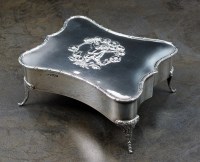 Lot 29 - An Edwardian silver mounted dressing table box,...
