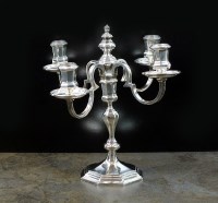 Lot 31 - A silver four branch candelabrum, Roberts &...