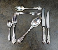 Lot 102 - A part set of Victorian silver flatware, Henry...