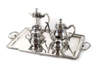 Lot 103 - A four piece continental silver tea service...