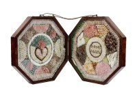 Lot 136 - A 19th century sailors shell work Valentine,...