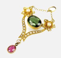 Lot 149 - An early 20th century tourmaline and seed...