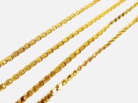 Lot 156 - A decorative yellow metal chain necklace, the...