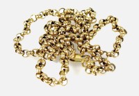 Lot 165 - A 9ct gold belcher link chain, with lobster...