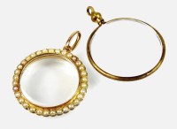 Lot 184 - An Edwardian 15ct gold seed pearl set rock...