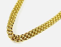 Lot 193 - A 9ct gold brick link necklace, with box link...