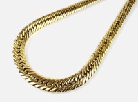 Lot 202 - A 9ct gold tapering entwined link necklace,...