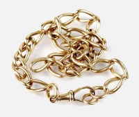 Lot 207 - A 9ct gold curb link chain, with swivel...