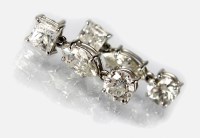 Lot 222 - A pair of diamond set ear pendants, each...