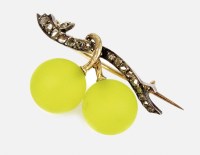 Lot 226 - A diamond and paste grape vine brooch in the...