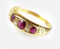 Lot 291 - An 18ct gold Edwardian ruby and diamond ring,...