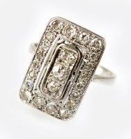 Lot 301 - An Art Deco diamond panel ring, designed as a...