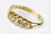 Lot 322 - A Victorian 18ct gold five stone diamond ring,...