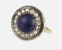 Lot 330 - A late 19th century lapis lazuli and diamond...