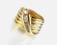 Lot 344 - An 18ct gold diamond set stylised snake ring,...