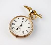 Lot 352 - A Lady's continental open face fob watch, the...